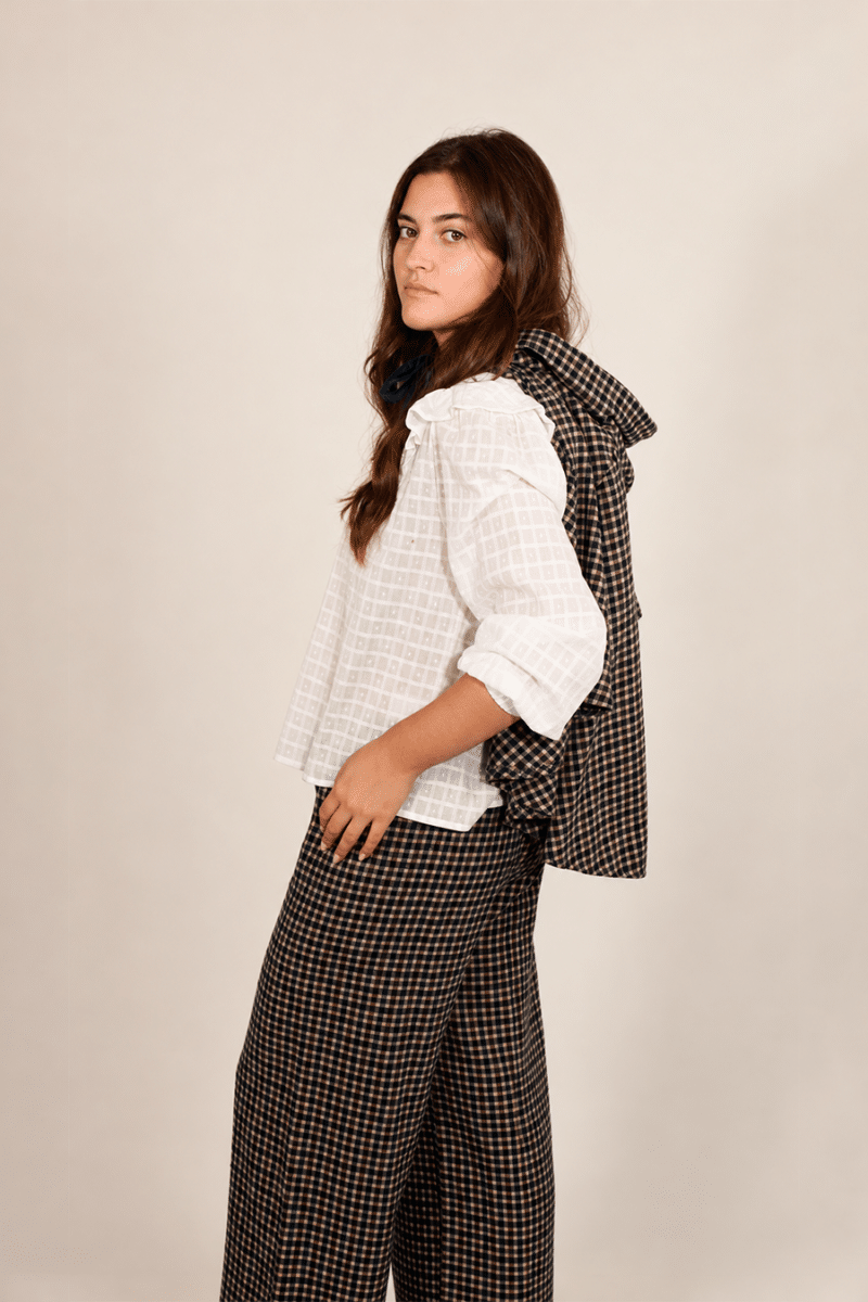 Pantalón Chloe de LA COMET con estampado de cuadros azul